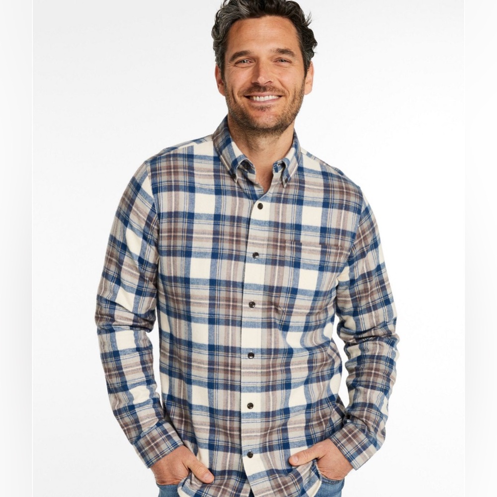 LL bean Scotch Plaid Flannel Shirt, Slim Fit